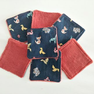 lot de lingettes motif animaux origami rouge
